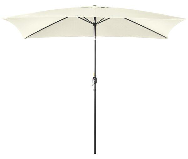 Outsunny Umbrelă de Grădină Mare, Aluminiu și Poliester, 195x295x240cm, Alb Crem și Negru | Aosom Romania