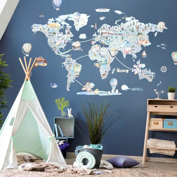 Harta de călătorie a lumii pentru băieți