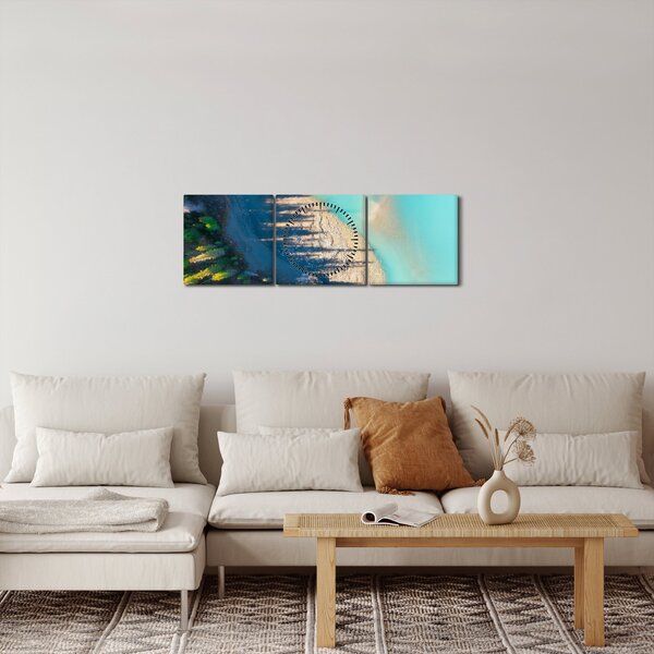 Tablou - Vedere la lac (cu ceas) (90x30 cm)