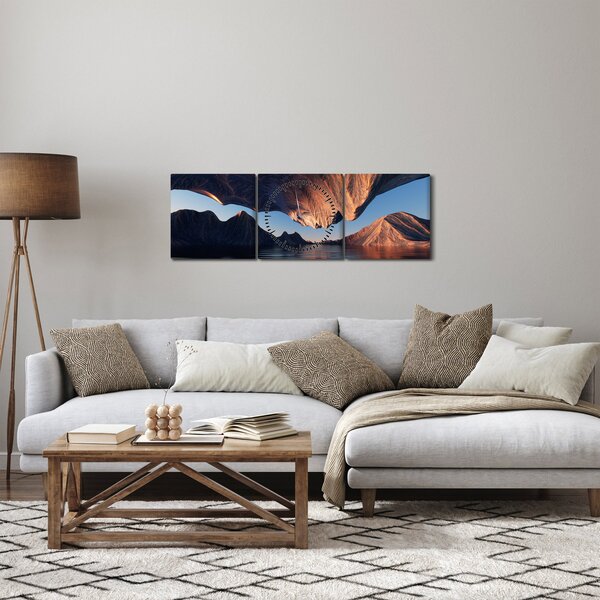 Tablou - Faleze 3D (cu ceas) (90x30 cm)