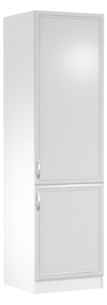 KONDELA Dulap pentru frigider încorporat D60ZL, model dreapta, alb/pin Andersen, SICILIA