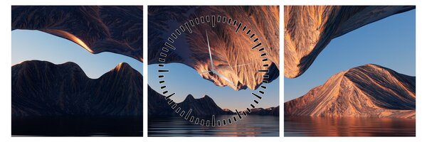 Tablou - Faleze 3D (cu ceas) (90x30 cm)