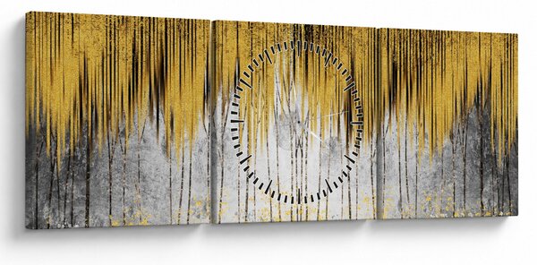 Tablou - Linii de aur (cu ceas) (90x30 cm)