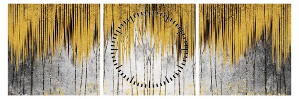 Tablou - Linii de aur (cu ceas) (90x30 cm)