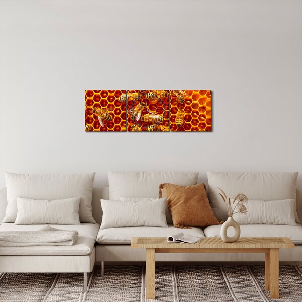 Tablou - Fagure de miere (cu ceas) (90x30 cm)