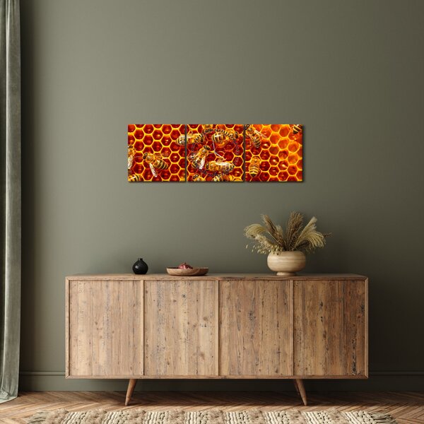 Tablou - Fagure de miere (cu ceas) (90x30 cm)