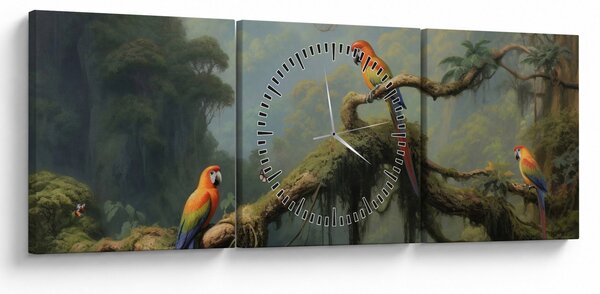 Tablou - Pădure tropicală (cu ceas) (90x30 cm)