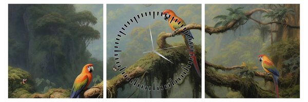 Tablou - Pădure tropicală (cu ceas) (90x30 cm)