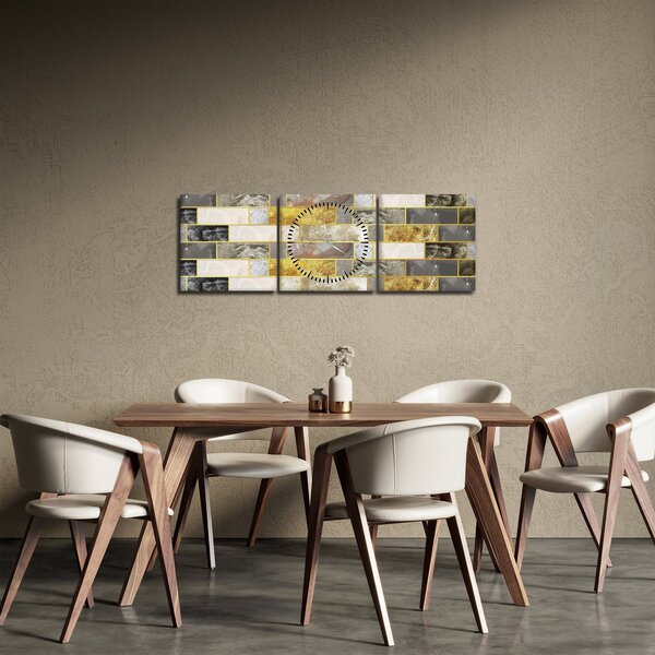 Tablou - Decor cu texturi (cu ceas) (90x30 cm)