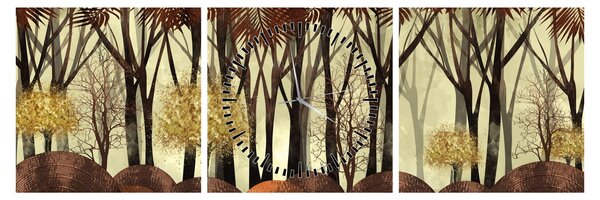 Tablou - Pădure decorativă (cu ceas) (90x30 cm)