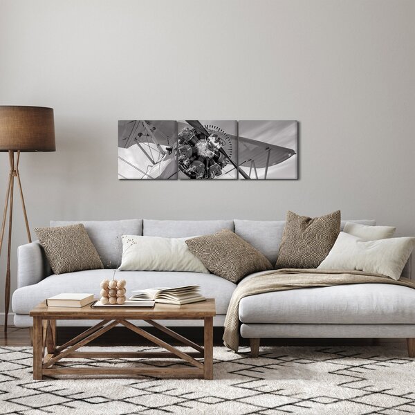 Tablou - Aeronava (cu ceas) (90x30 cm)