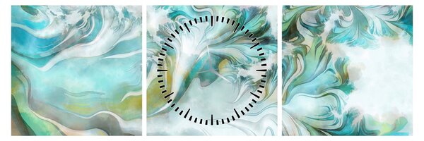 Tablou - Pictura modele abstracte de pictură (cu ceas) (90x30 cm)