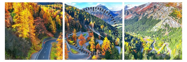 Tablou - Trecătoarea Malay Pass (cu ceas) (90x30 cm)