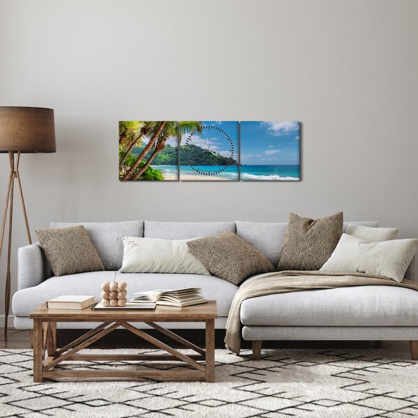 Tablou - Caraibe (cu ceas) (90x30 cm)