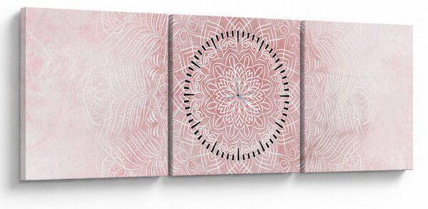 Tablou - Mandala roz (cu ceas) (90x30 cm)