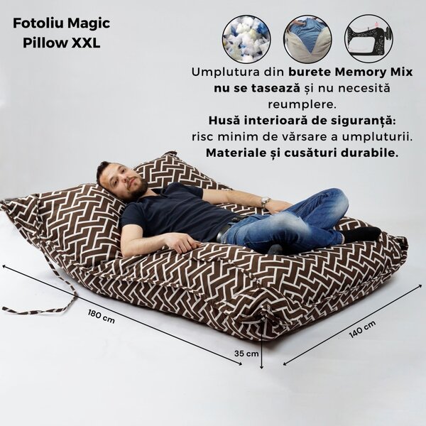 Fotoliu tip Perna Magic Pillow XXL, Material Textil - Puddle