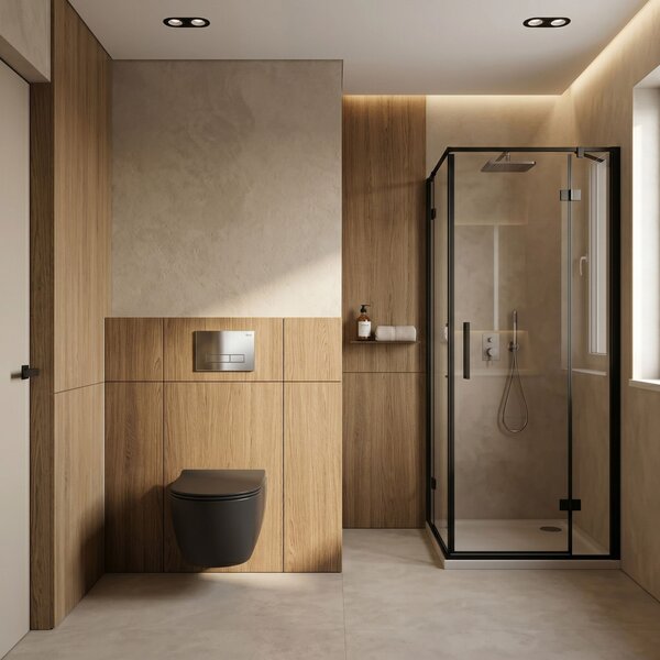 Set Cadru Îngropat Slim 024N pentru WC cu Buton HD Chrome