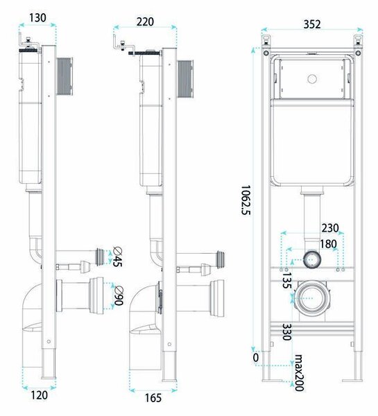 Set Cadru Îngropat Slim 024N pentru WC cu Buton HD Chrome