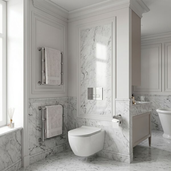 Set Cadru Îngropat Slim 024N pentru WC cu Buton HD Chrome