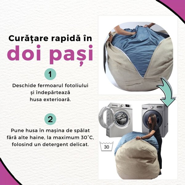 Fotoliu tip Perna Magic Pillow XXL, Material Textil - Puddle