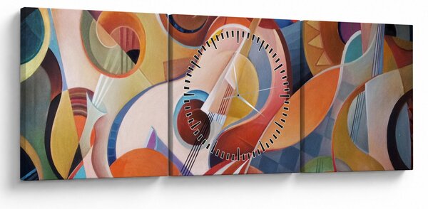 Tablou - Abstract muzical (cu ceas) (90x30 cm)