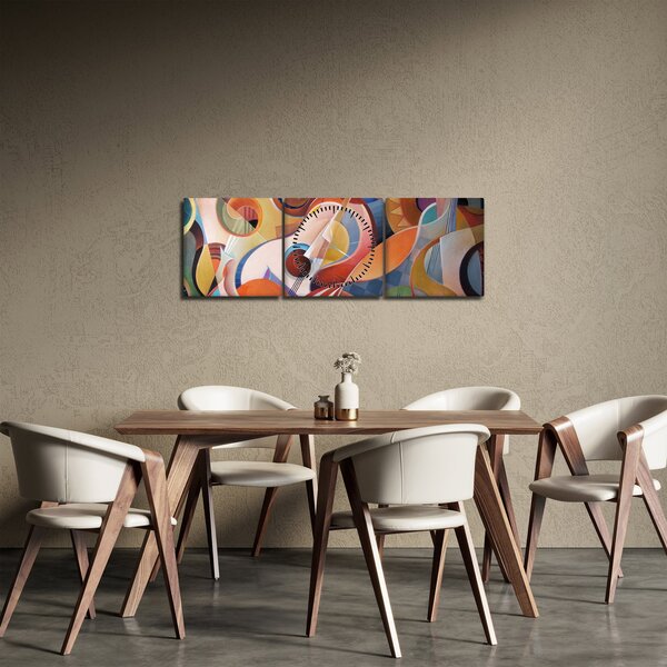 Tablou - Abstract muzical (cu ceas) (90x30 cm)