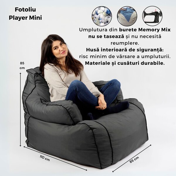 Fotoliu Player Mini Pufrelax, Material Impermeabil , Lilac