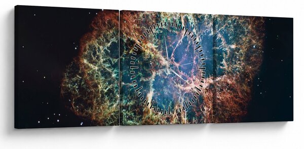 Tablou - Nebuloasa Crabului (cu ceas) (90x30 cm)