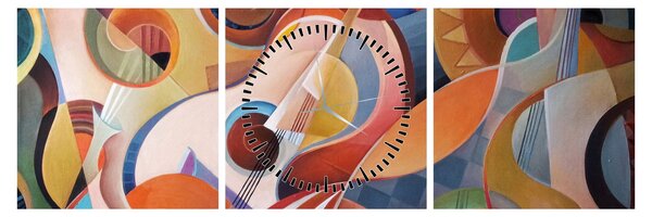 Tablou - Abstract muzical (cu ceas) (90x30 cm)