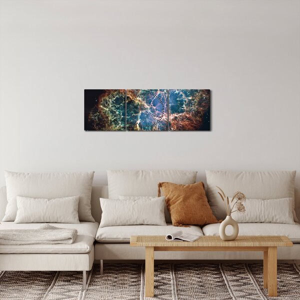Tablou - Nebuloasa Crabului (cu ceas) (90x30 cm)