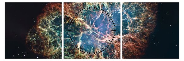 Tablou - Nebuloasa Crabului (cu ceas) (90x30 cm)