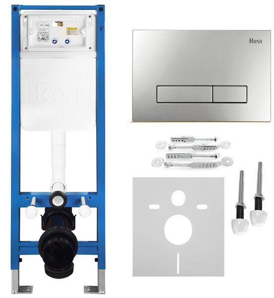 Set Cadru Îngropat Slim 024N pentru WC cu Buton HD Satin