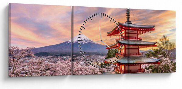 Tablou - Fuji (cu ceas) (90x30 cm)
