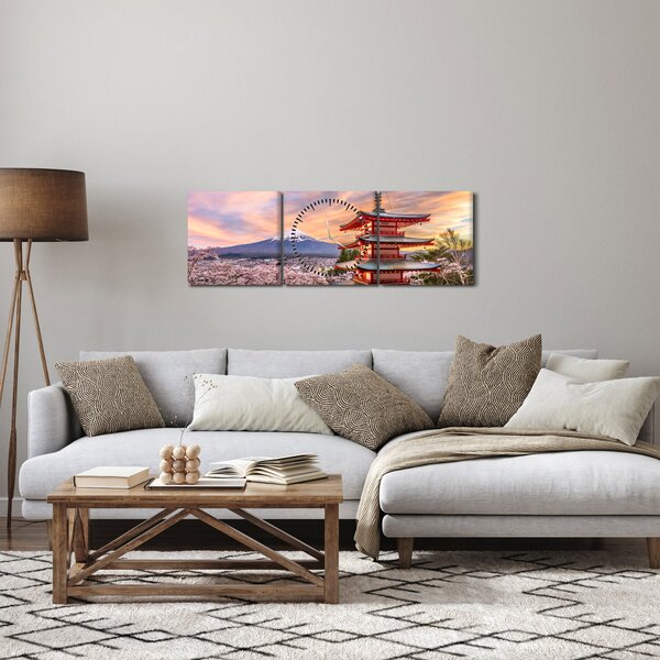 Tablou - Fuji (cu ceas) (90x30 cm)