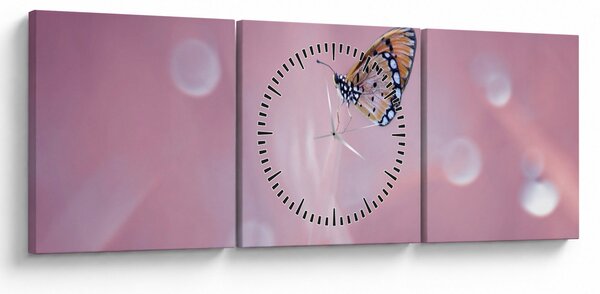 Tablou - Fluturele (cu ceas) (90x30 cm)