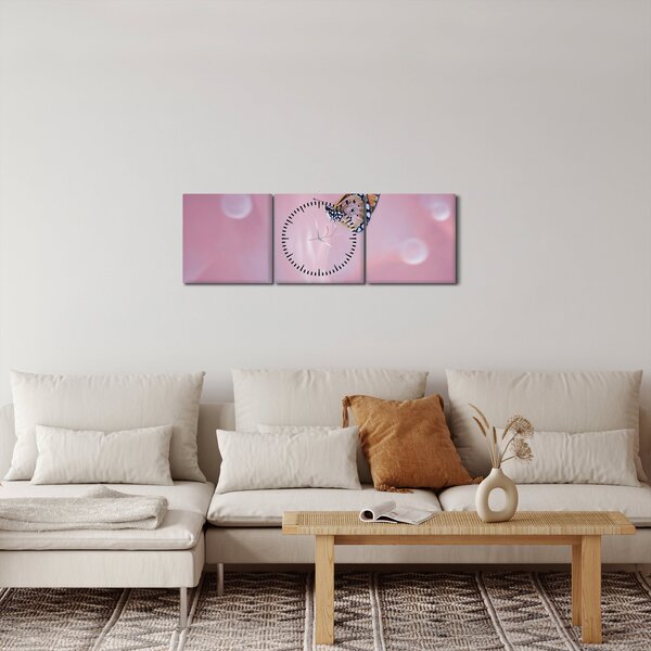 Tablou - Fluturele (cu ceas) (90x30 cm)