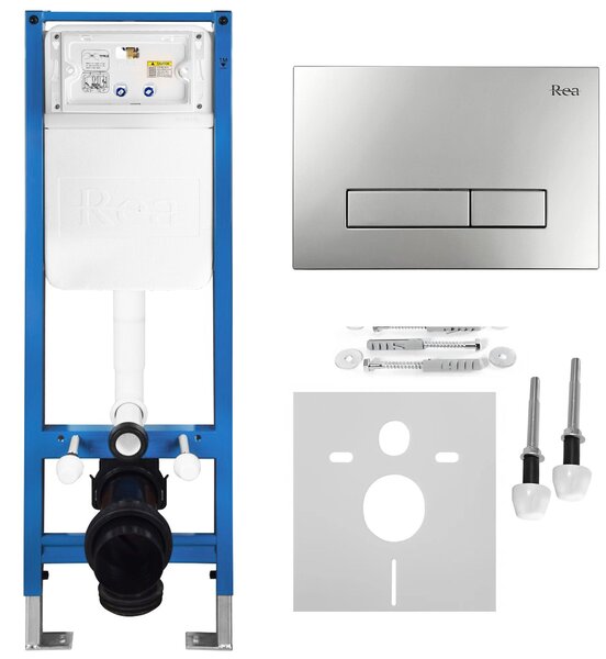 Set Cadru Îngropat Slim 024N pentru WC cu Buton HD Satin