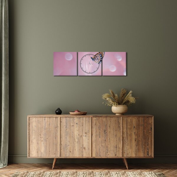 Tablou - Fluturele (cu ceas) (90x30 cm)