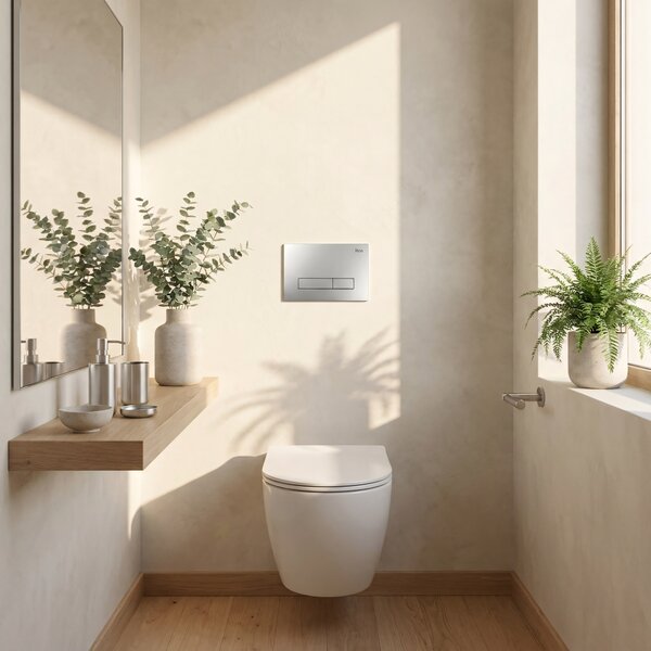 Set Cadru Îngropat Slim 024N pentru WC cu Buton HD Satin