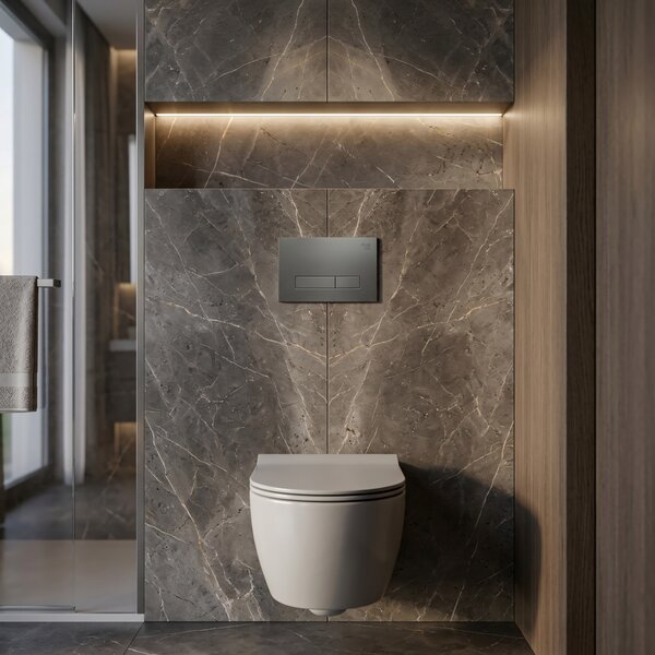 Set Cadru Îngropat Slim 024N pentru WC cu Buton HD Titan
