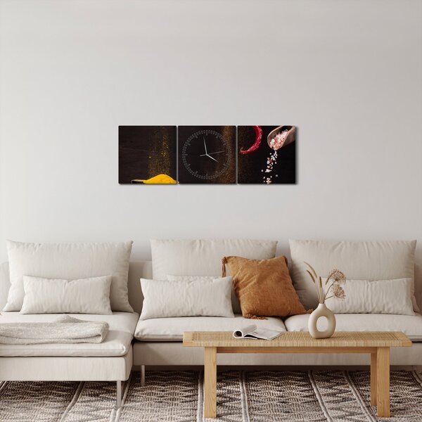 Tablou - Condimente în mișcare (cu ceas) (90x30 cm)
