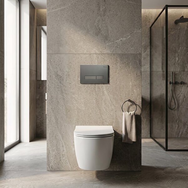 Set Cadru Îngropat Slim 024N pentru WC cu Buton HD Titan