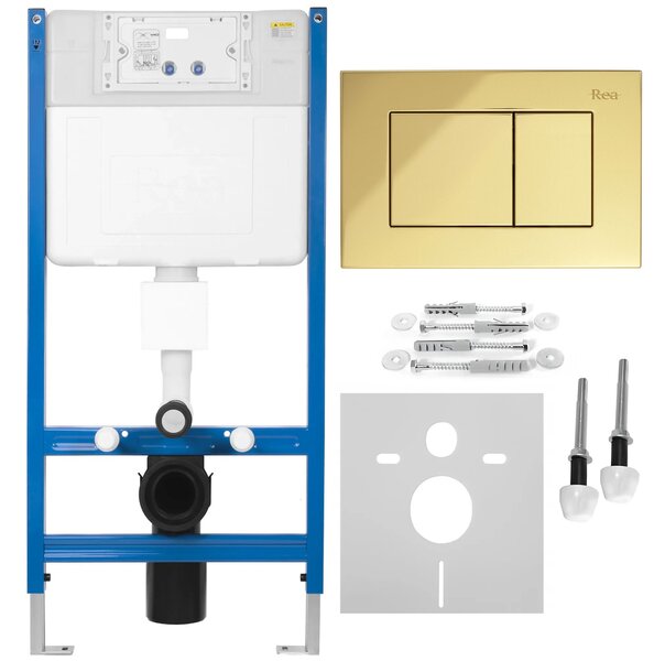 Cadru WC încastrat K011A-Q Rea cu buton J Gold