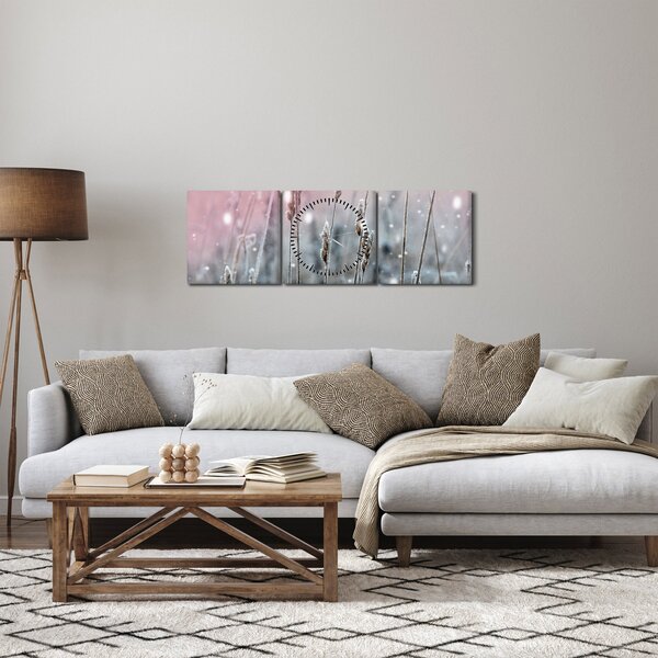 Tablou - Peisaj de iarnă (cu ceas) (90x30 cm)