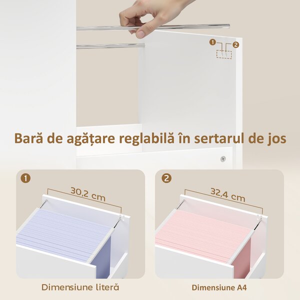 HOMCOM masă imprimantă cu roți și sertar A4, ideală pentru casă și birou. | Aosom Romania