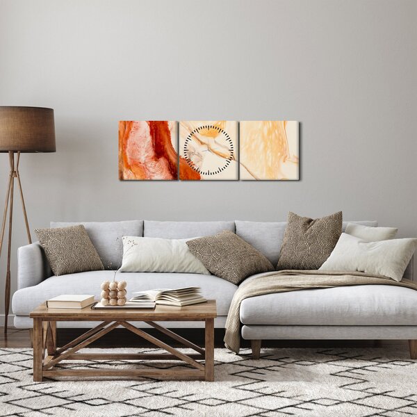 Tablou - Pictură abstractă (cu ceas) (90x30 cm)