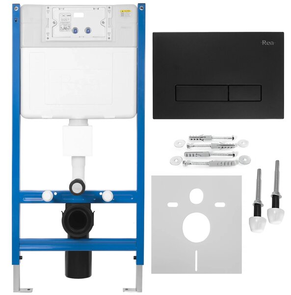 Cadru WC încastrat Rea cu buton HD Black