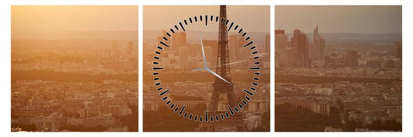 Tablou - Turnul Eiffel (cu ceas) (90x30 cm)