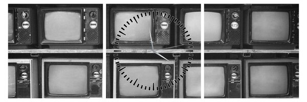 Tablou - Retro TV (cu ceas) (90x30 cm)