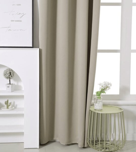 Draperie OXFORD 140x250 cm, bej deschis Agatat: Inele metalice
